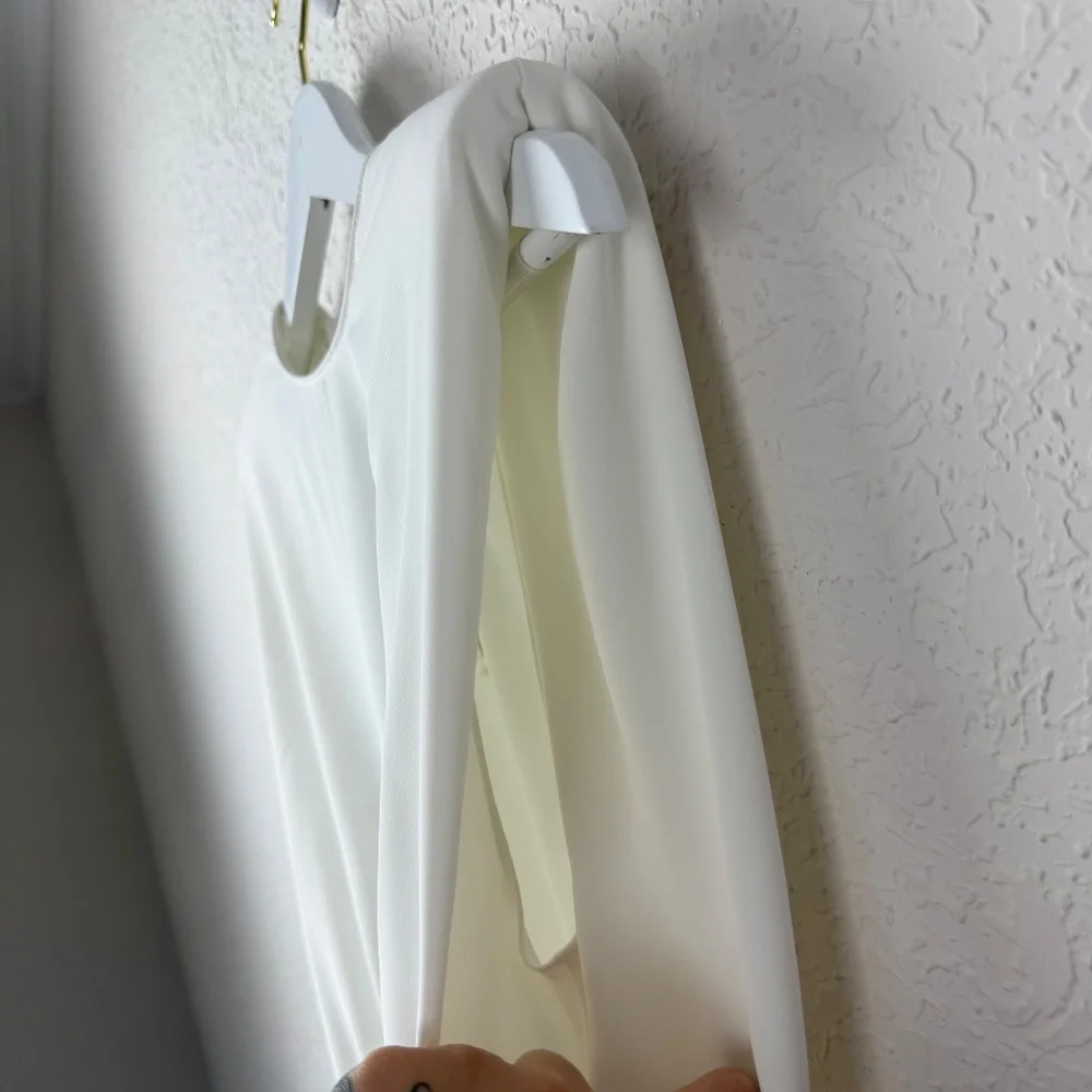 Amanda Uprichard Womens White Ruched Aisling Sleeveless Midi Dress Size S - Picture 7 of 11